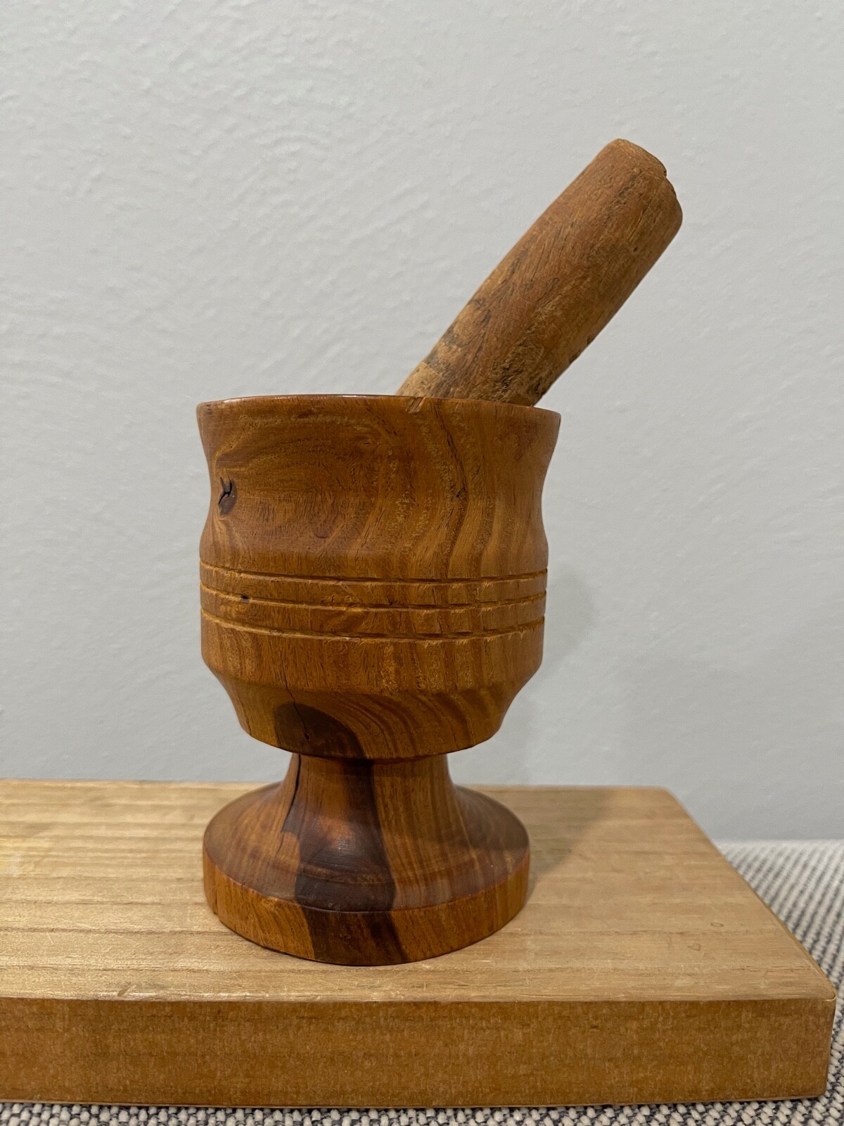 Possibly Vintage Small Wood Mortar & Pestle