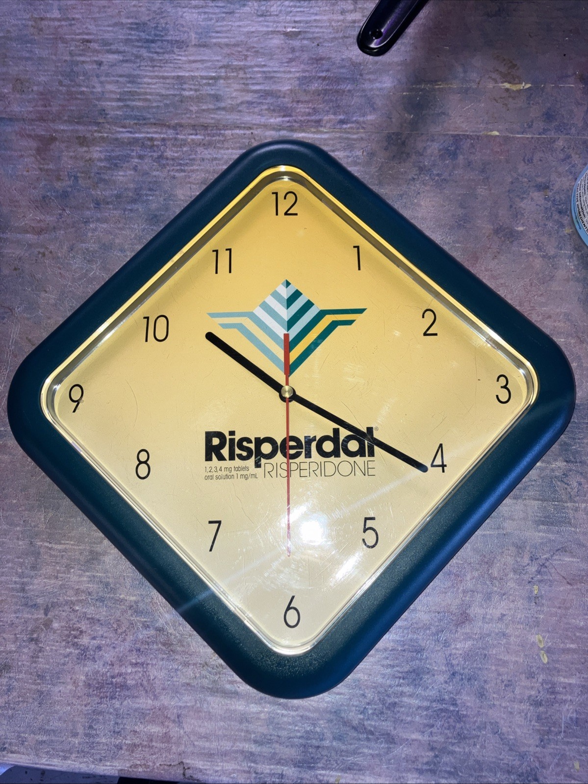 Risperdal Risperidone RARE Drugs Clock Pharmaceutical Drug Rep Advertising VTG