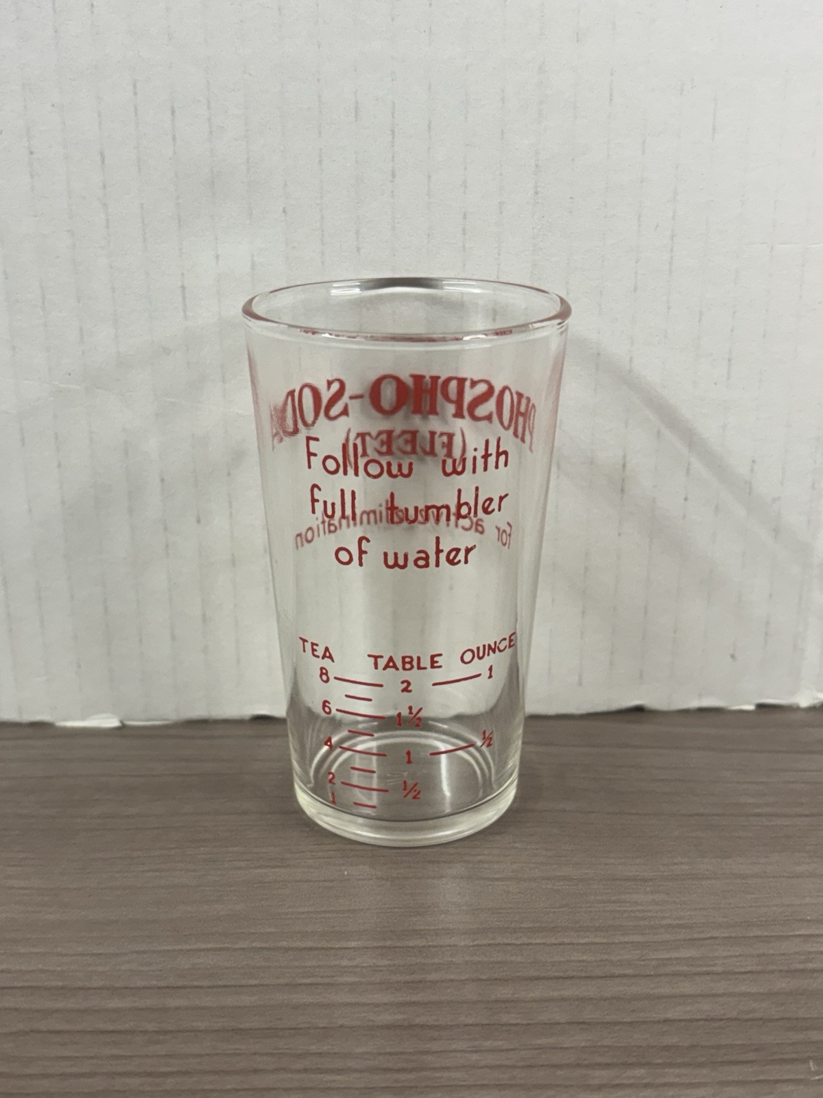 Vintage Medical Glass Phospho-Soda (Fleet) Shot Glass Measuring Cup
