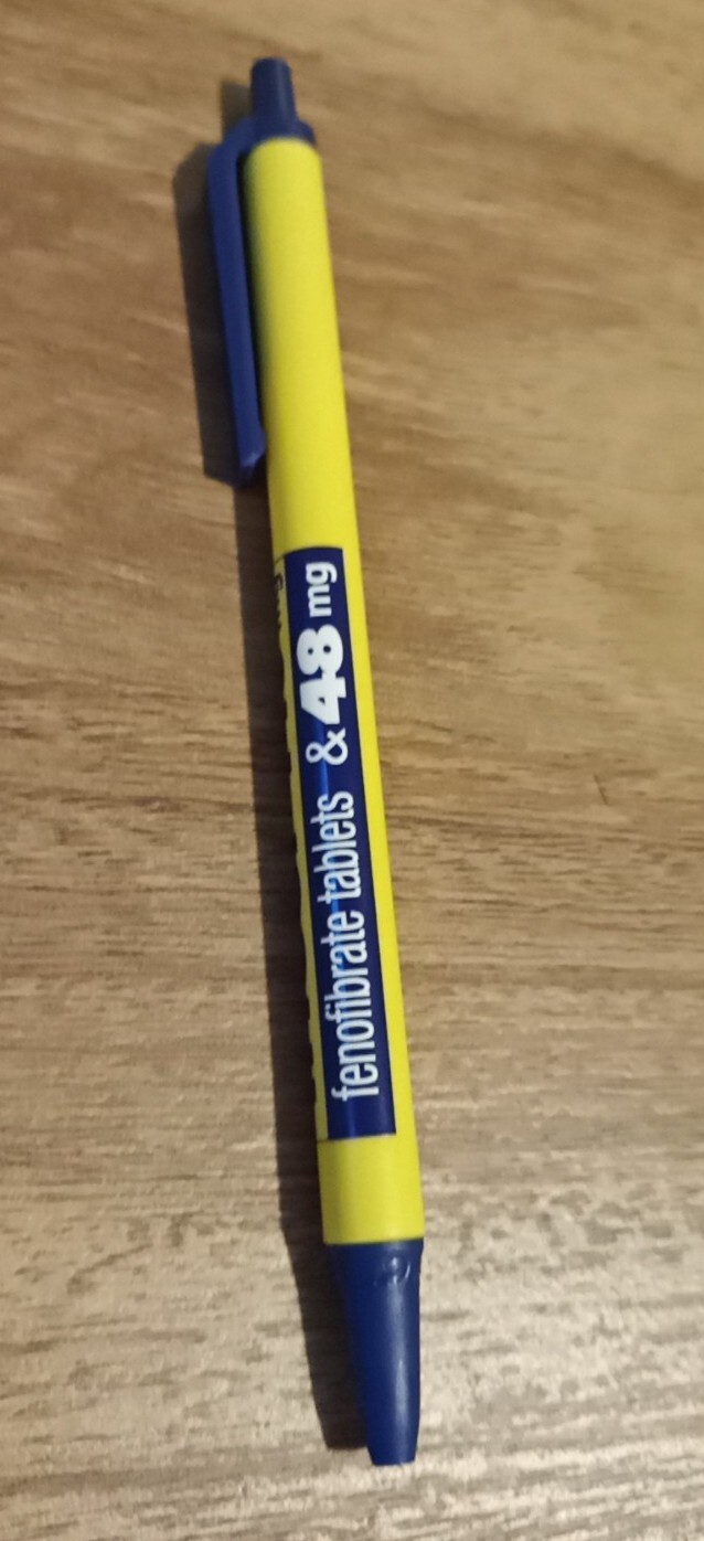 Tricor 145 Blue Yellow Pharmaceutical Drug Rep Pen