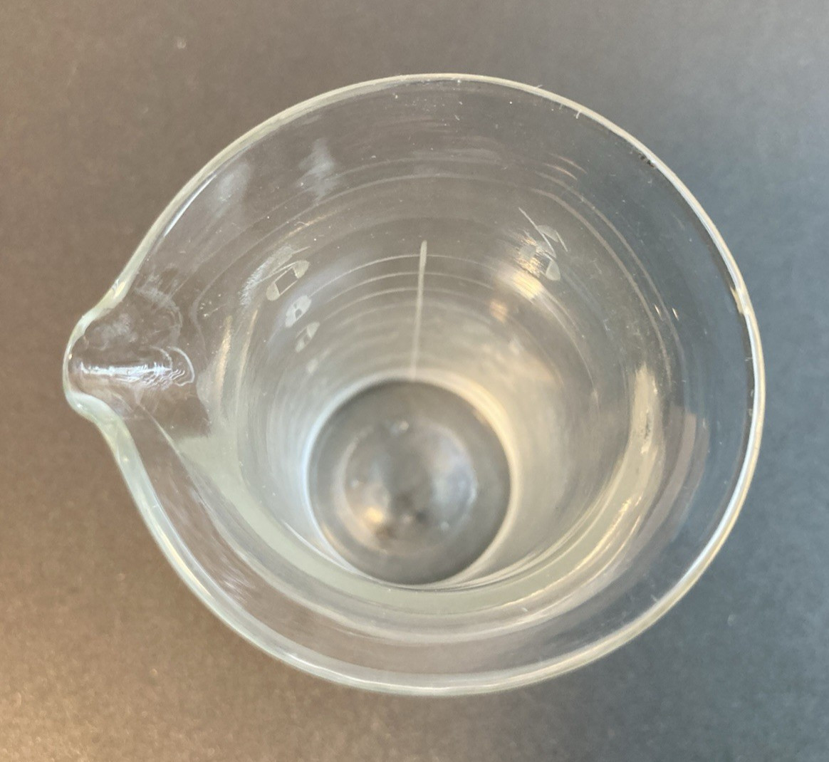 Vintage Beaker- 1 fl. ounce to 8 fl. dram Glass Apothecary with Measuring Spout
