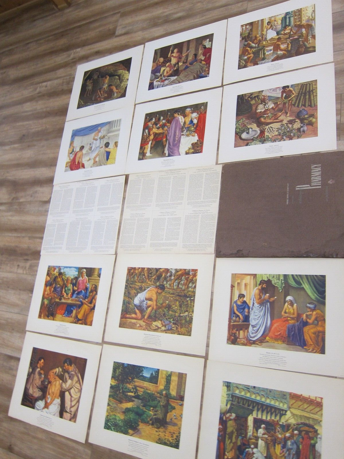 VTG. A HISTORY OF PHARMACY IN PICTURES by Parke Davis Set 12 Prints 1950’s