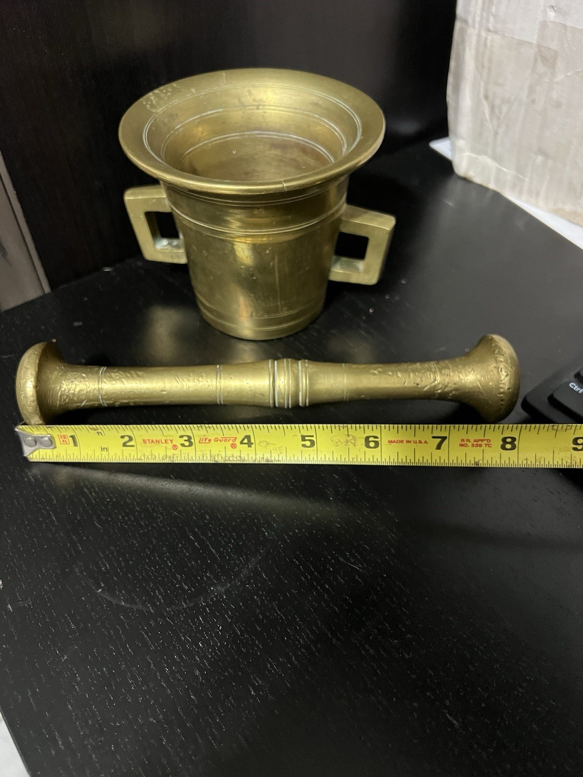 Vintage/Antique? Heavy Brass Large Mortar and Pestle Apothecary