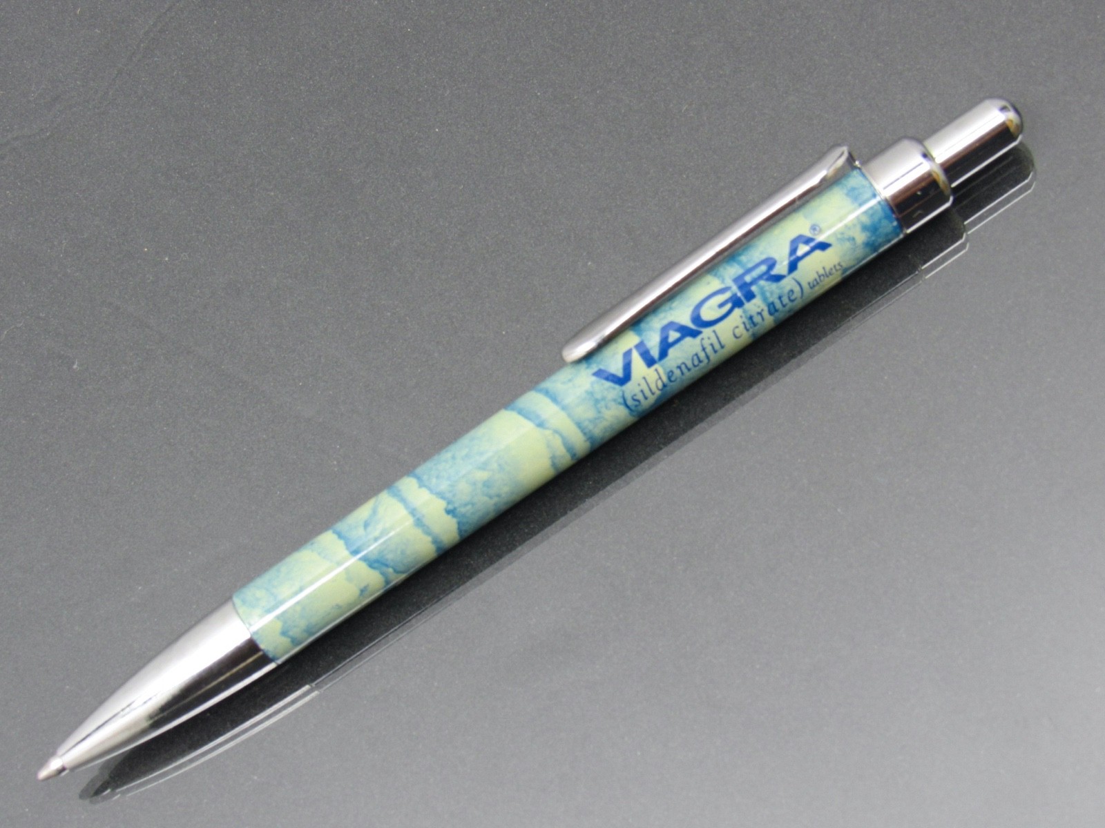 Unique Viagra Metal PEN Marbled Design Drug Rep Pharmaceutical Promo Advertising