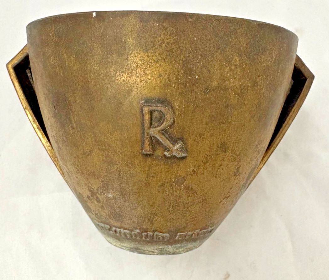 Pharmacy Class 1967 A.D. RX SECUNDUM ARTEM MORTAR PESTLE APOTHECARY Metal Brass