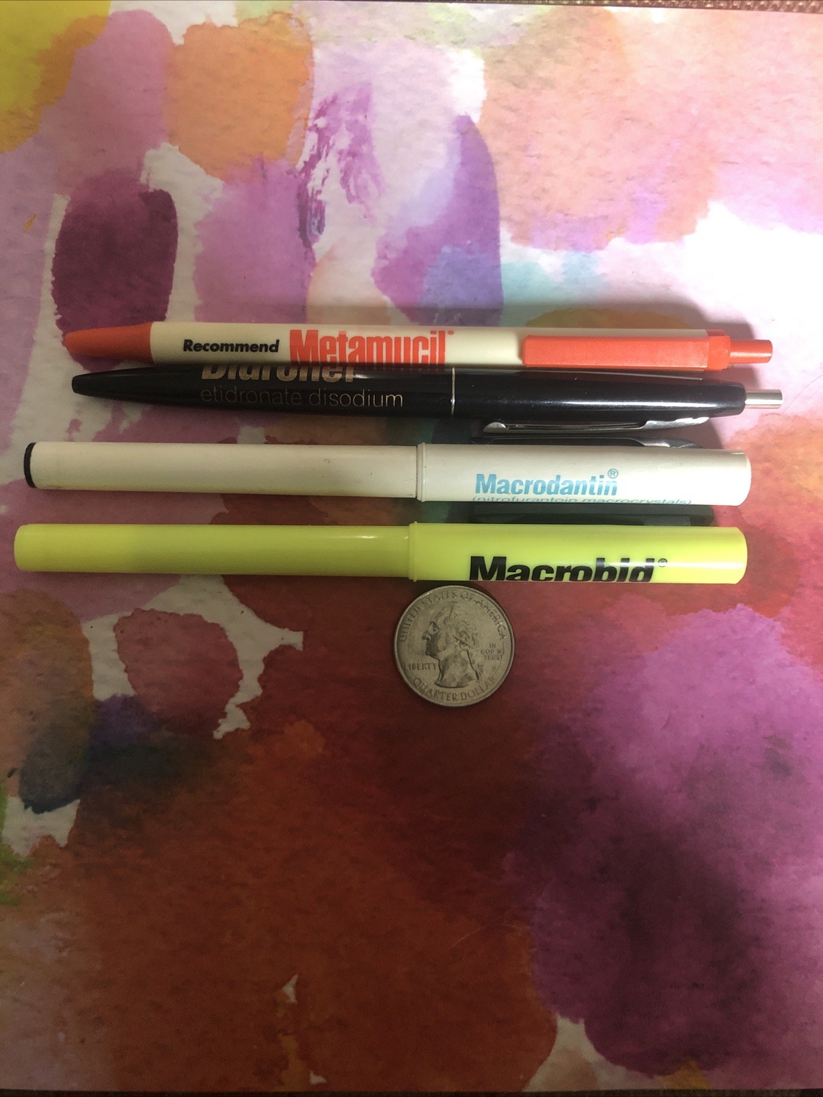 Lot Of 4 Pen Drug Rep Pharmaceutical Promo Medical Advertising Pens