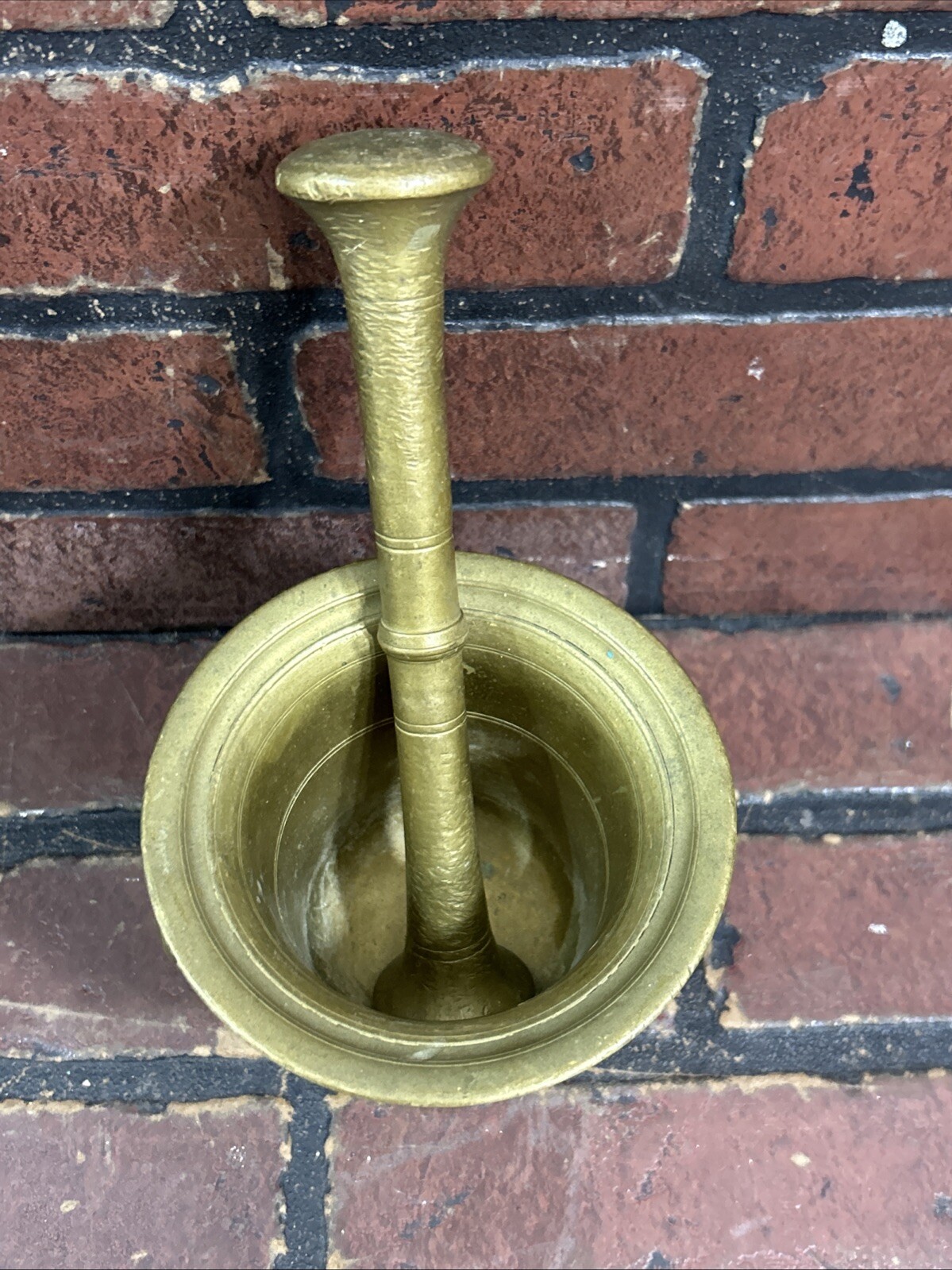 Antique Brass Mortar and Pestle