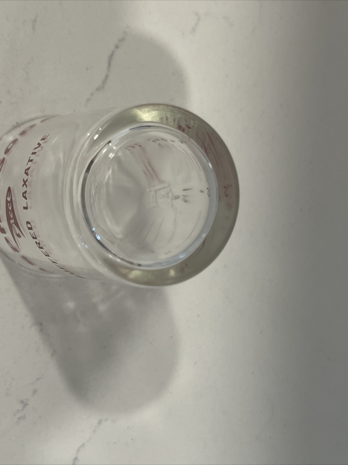 Fleet Phospho Soda Glass Measuring Cup Buffered Laxative Medical Ad Shot Glass