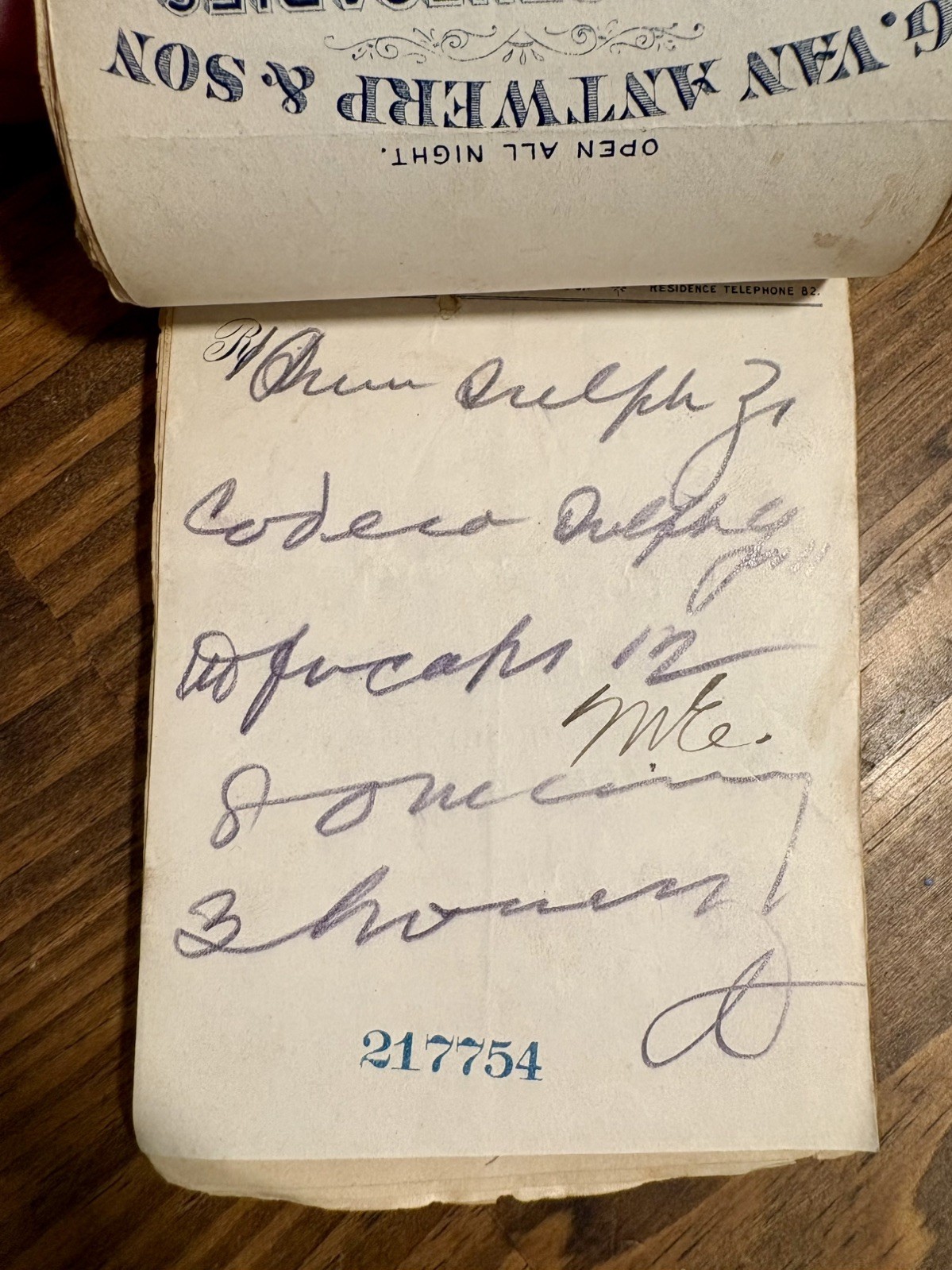 Antique prescriptions April 1900: Chloroform, Codeine, Wine, Lithium etc.