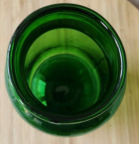Vintage Large Glass Pharmacy Jar Or Pot Bullet 2 L Green Color