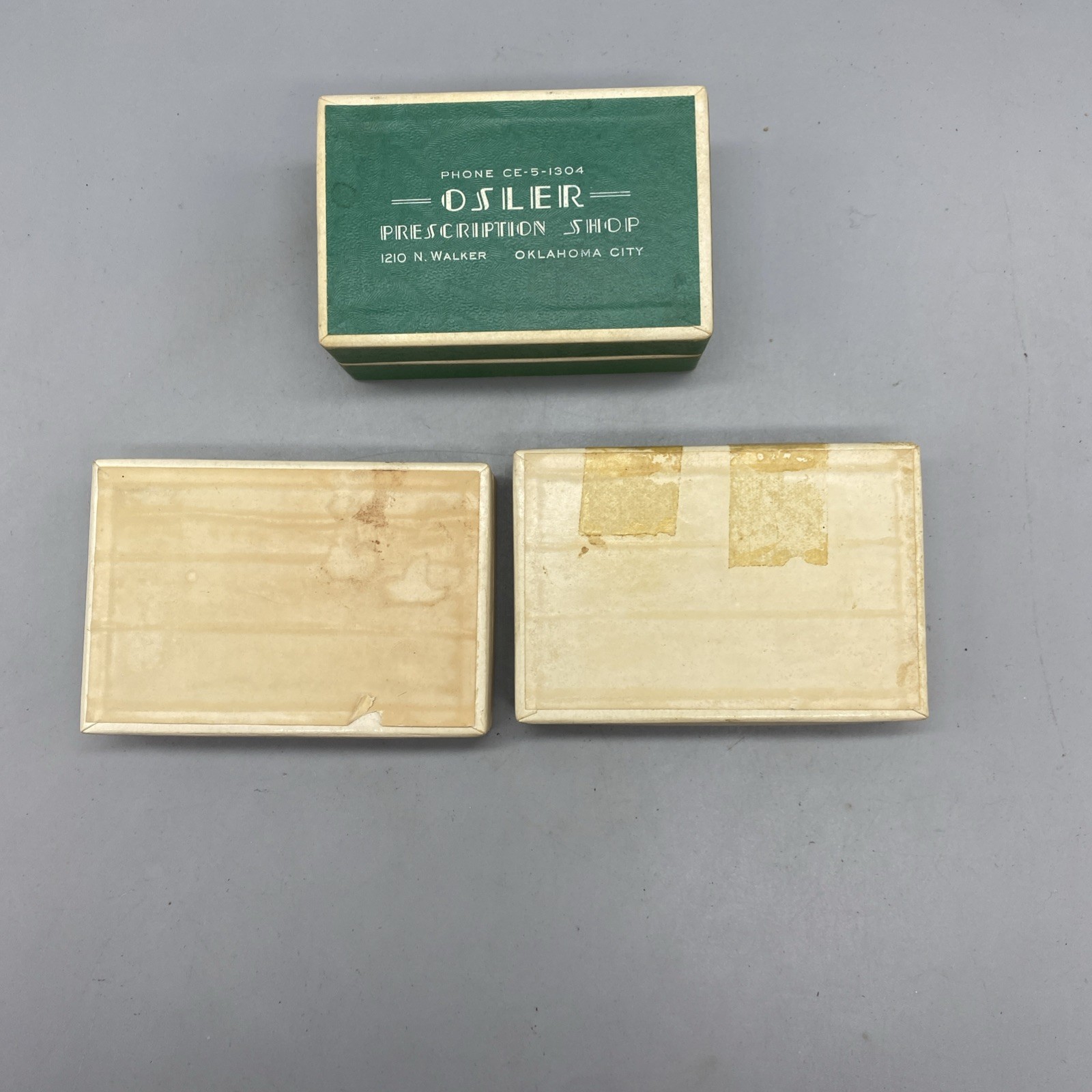 (x3) VTG Pharmacists RX Pill Box Drug Cardboard Osler Prescription Shop OKC