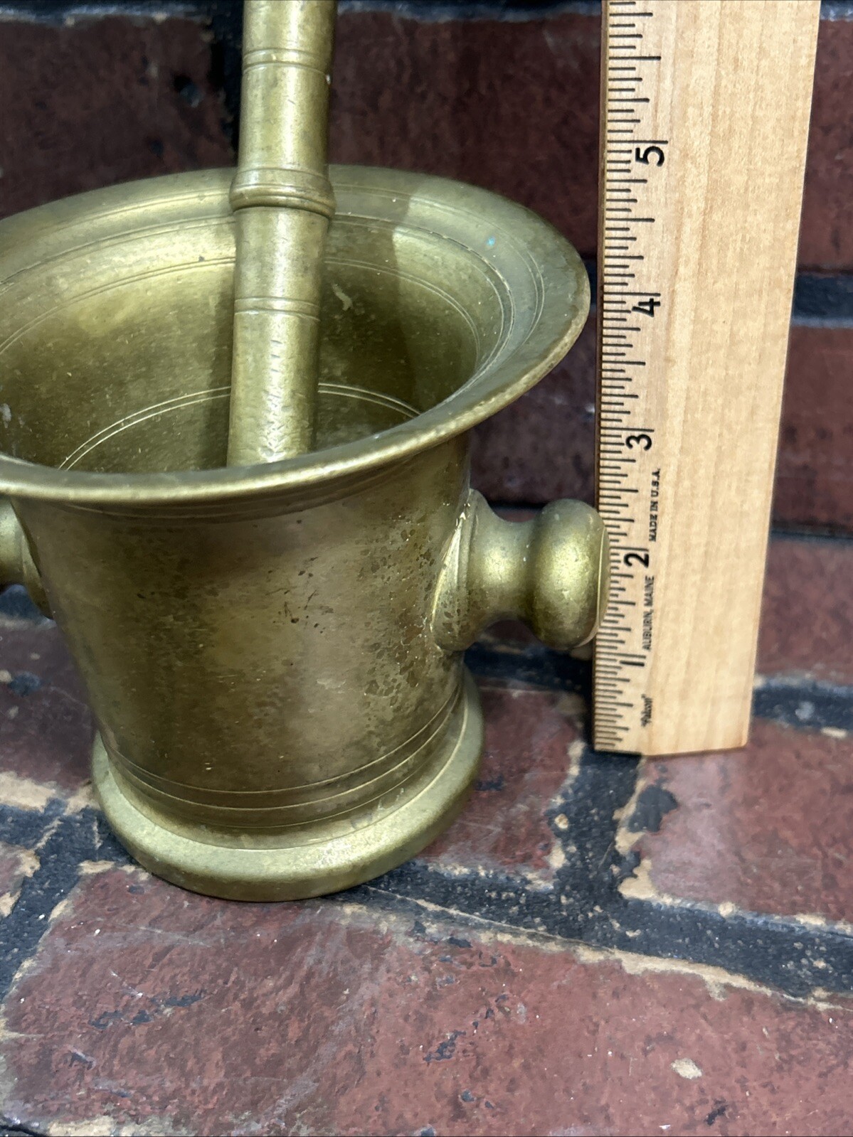 Antique Brass Mortar and Pestle