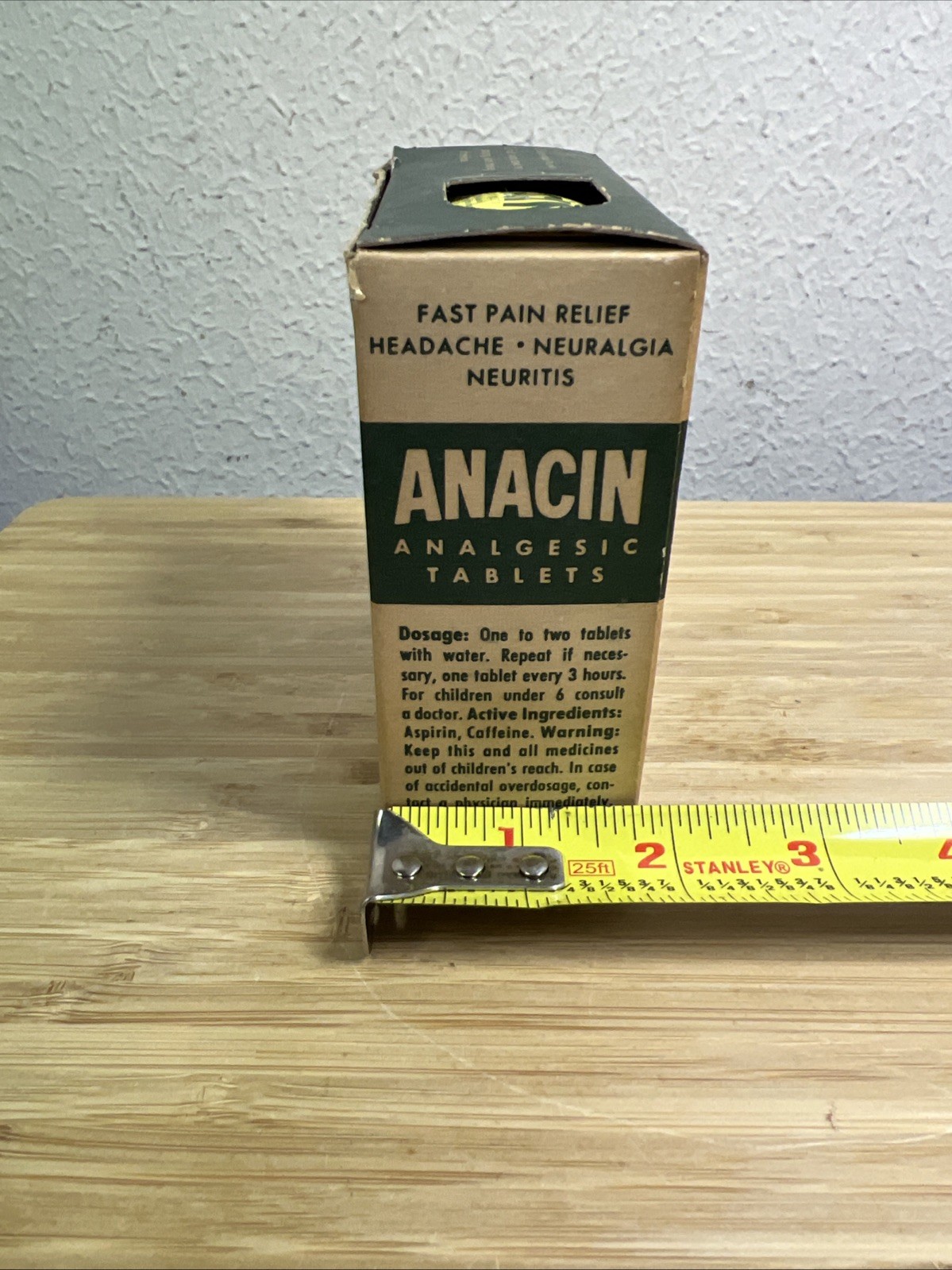 RARE Vtg 1960s ANACIN BOX pharmaceutical physician sample doctor MEDS pills
