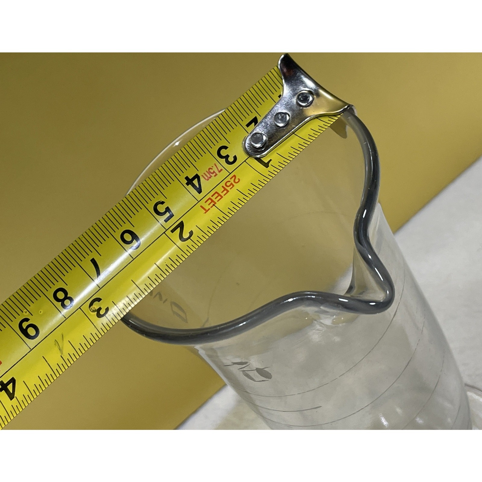 Vintage Apothecary Glass Measure Beaker Etched Ounce and Dram Symbols EUC