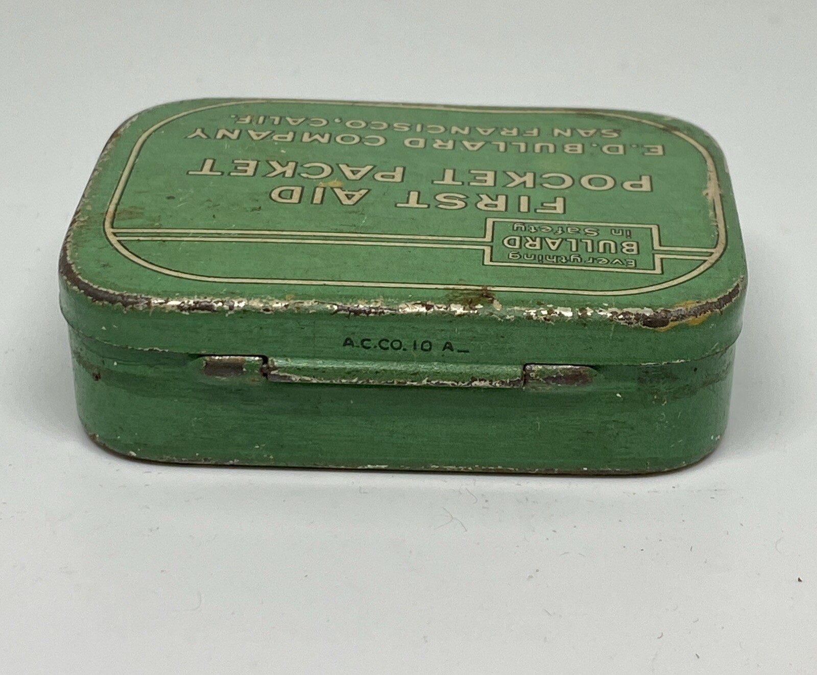 Antique 1930’s Bullard First Aid Pocket Packet Tin Kit & Four Smelling Salts