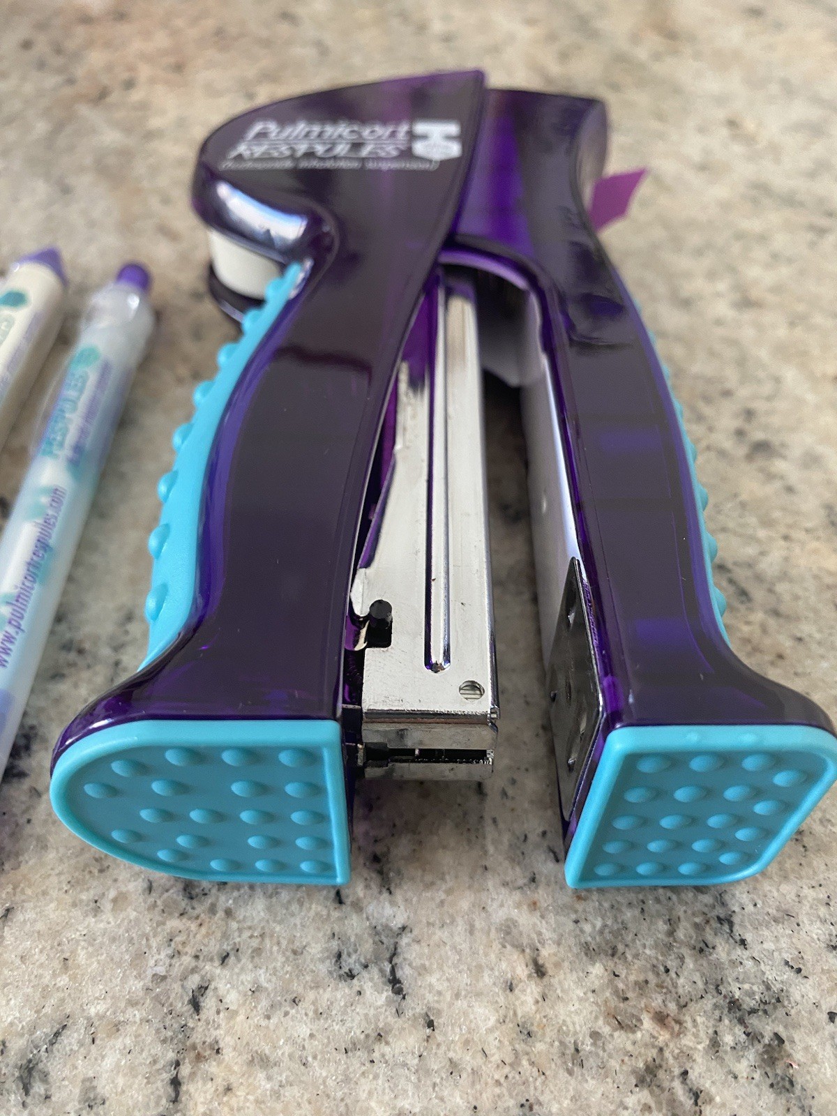 Drug Rep Pharmaceutical Stapler & Pens RARE Pulmicort New Box Advertising Purple