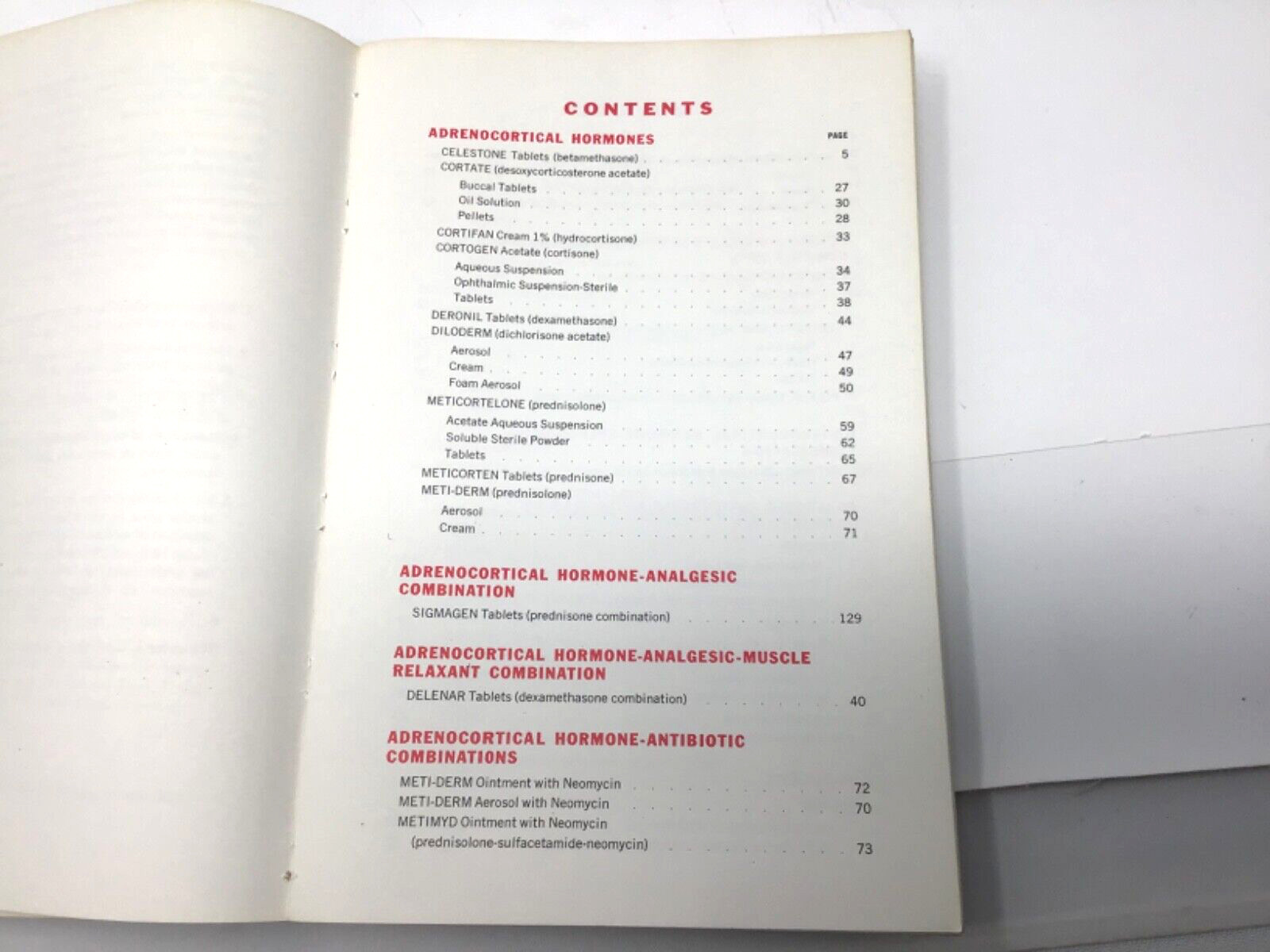 Vintage Schering Pharmaceutical Product Catalog