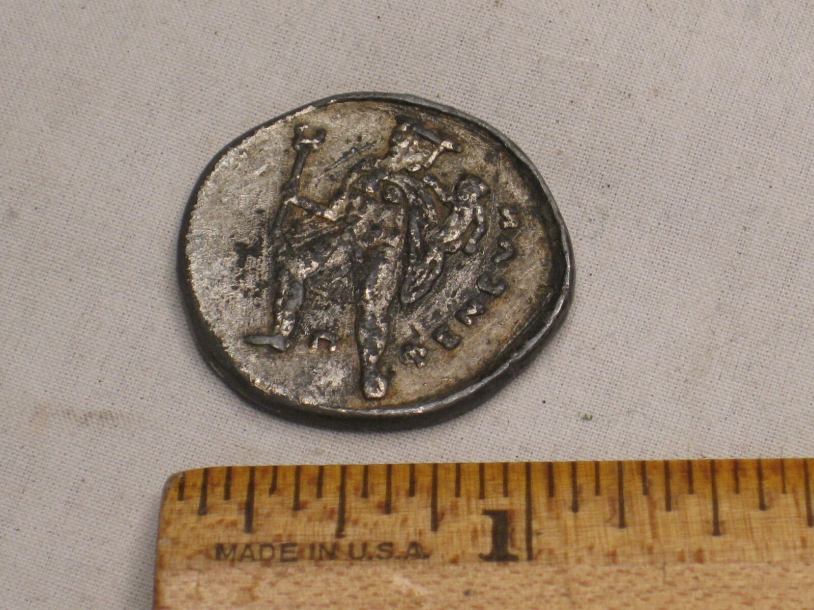 vintage TINACTIN pharmaceutical token ornate old coin metal