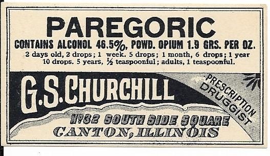 Vintage pharmacy Label – Paregoric w/1.9 grams Opium.