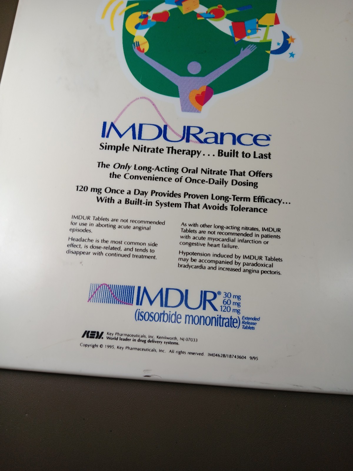 Vintage IMDUR Pharma Rep Promotional Clipboard Promo Advertising 1995 Pre-Owned