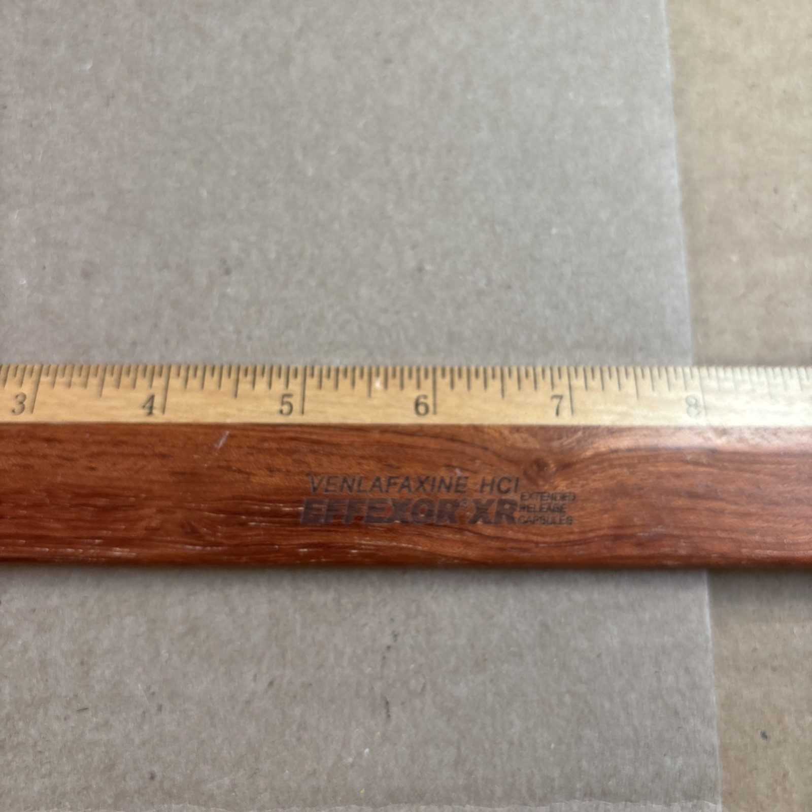 Effexor XR Wooden Ruler Pharmaceutical Drug Rep Promo Advertising