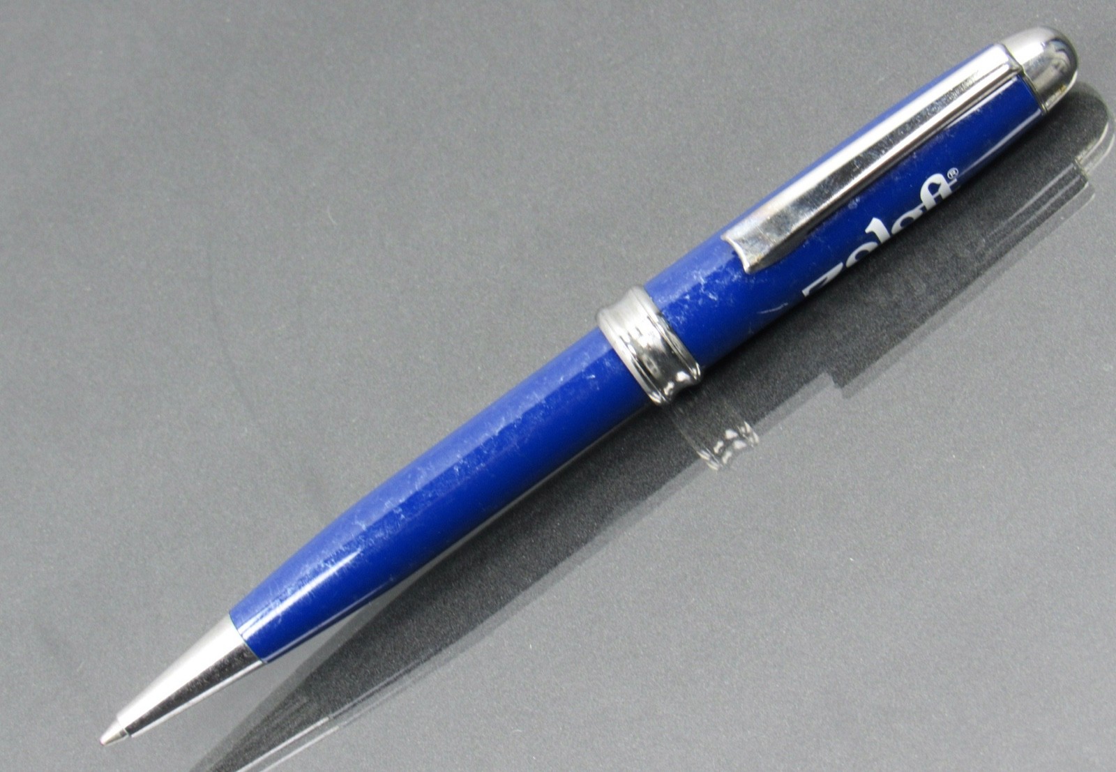 Zoloft Silver & Blue Marbled Metal PEN Drug Rep Pharmaceutical Promo Advertising