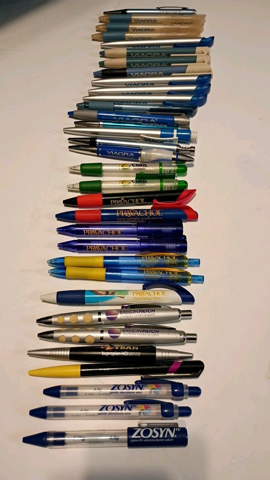 Pharmaceutical Advertising Pen Mixed Promo Lot of 33 Viagra, Pravachol, Zyban