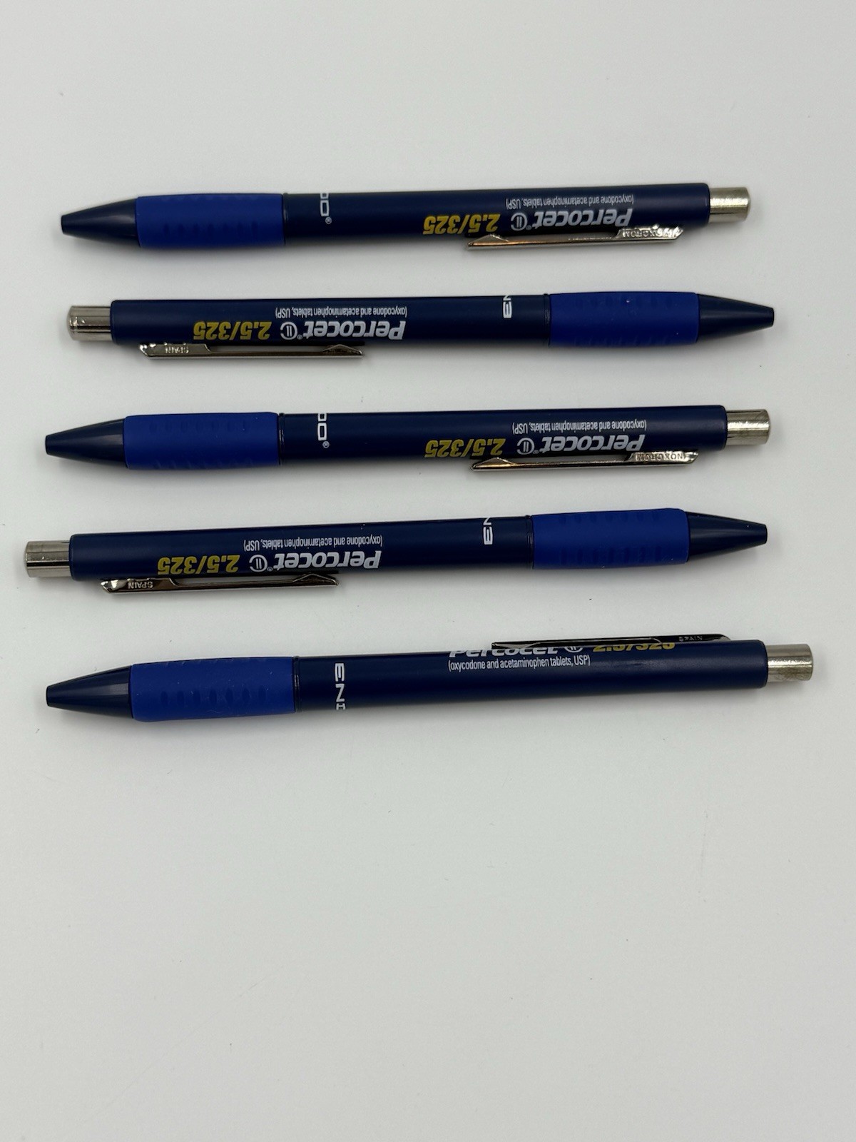 Lot of 5 PERCOCET Pharmaceutical Promo Ink Pen Black ink
