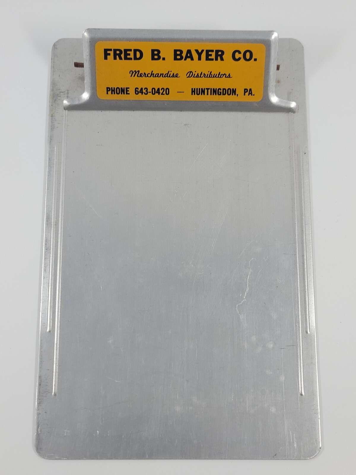Fred B. Bayer Mini Pharmaceutical Dr Script Advertising Clipboard 7 1/4″