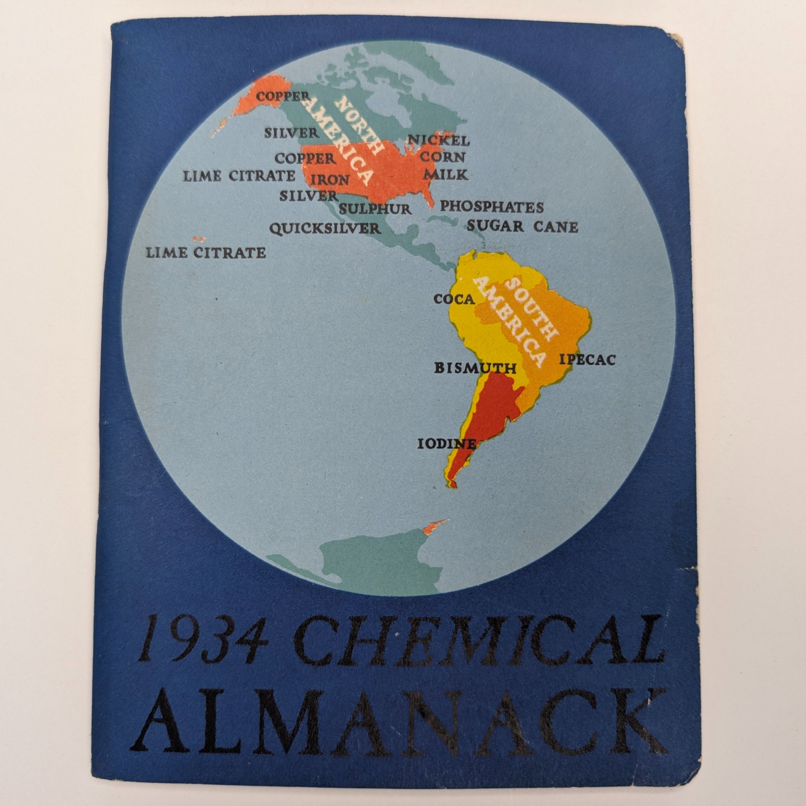 1934 Merck Chemical Almanack Booklet Chicago Worlds Fair Century of Progress Map
