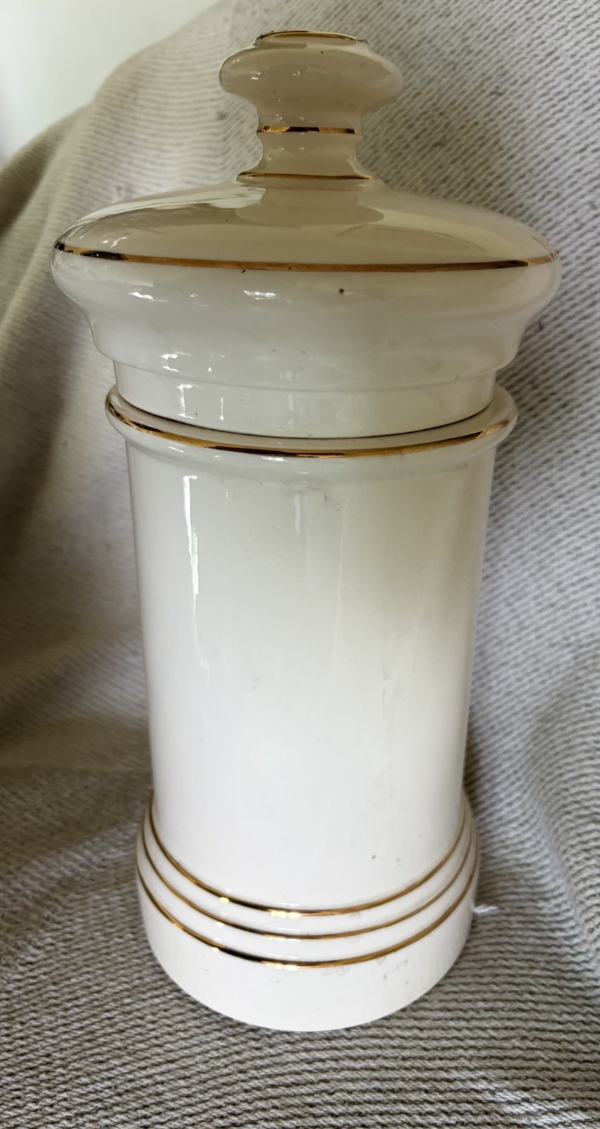 VINTAGE APOTHECARY MEDICINE PHARMACY DRUGSTORE JAR “BLAIR POTTERY” Oleum Myrcae