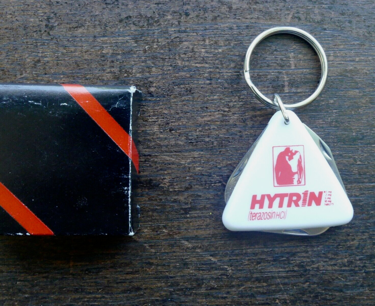HYTRIN TERAZOXIN KEYCHAIN LETTER OPENER KNIFE Triangular NEW NOS Orig Box SALE