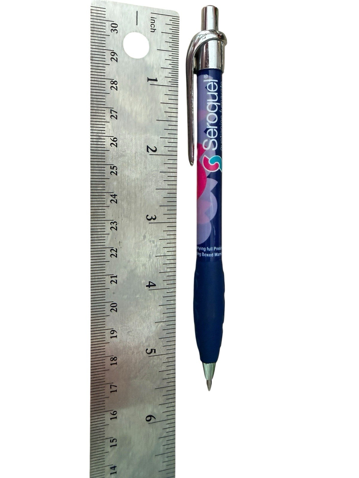 Drug Rep SEROQUEL Collectible Pharmaceutical Pen Large S-Logo Pocket Clip