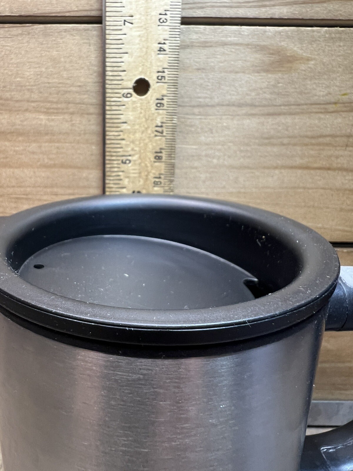 Drug Rep Celebrex Bextra Mug Lid Stirrer In Bottom Of Cup Brushed Silver LOOK