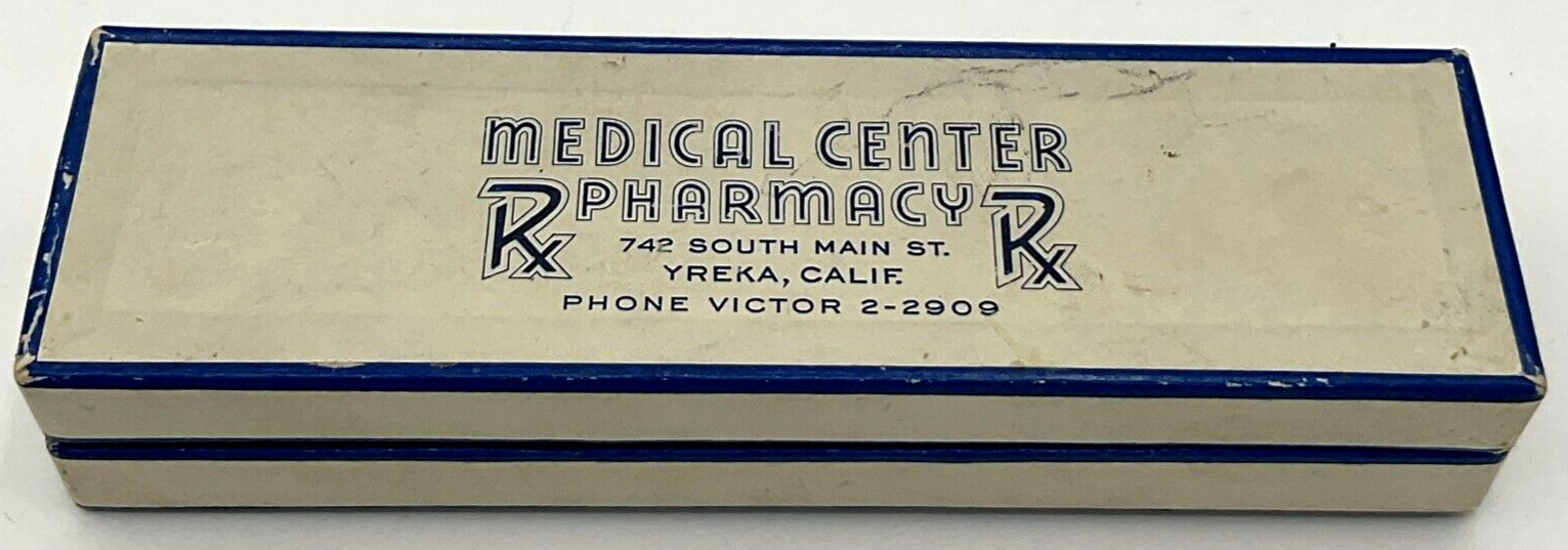 Vintage Medical Center Pharmacy Rx Box Yreka California EMPTY Cardboard Box