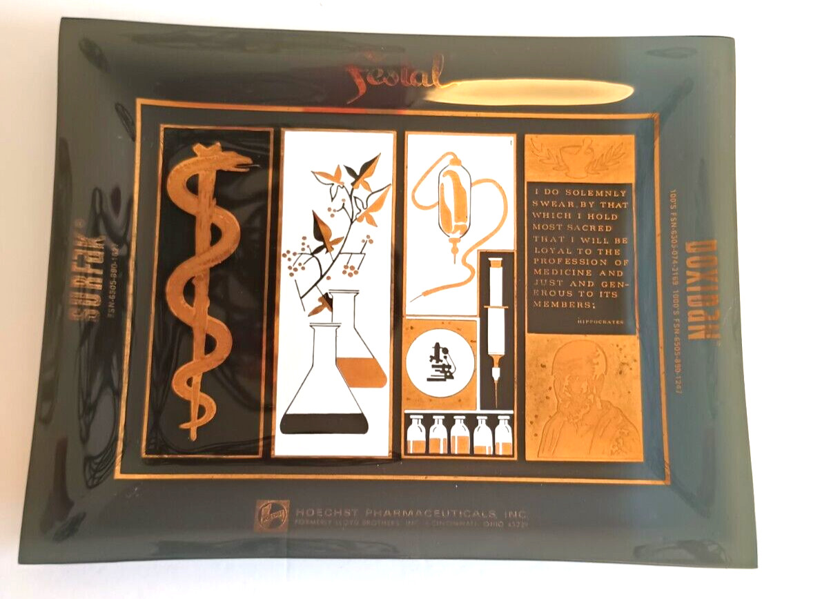 Vintage Pharmaceutical Medical Glass Plate Advertising Festal Doxidan 9×7 Swag