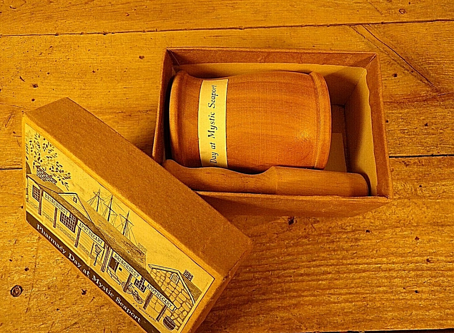 Vintage ~ Mini Mortar & Pestle ~ Pharmacy Day at Mystic Seaport ~ With Box