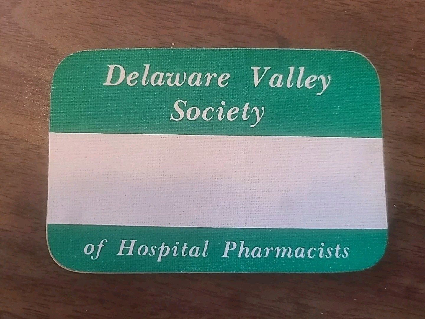 Delaware Valley Society of Hospital Pharmacists Name Tag Collectible 1970s-1980s