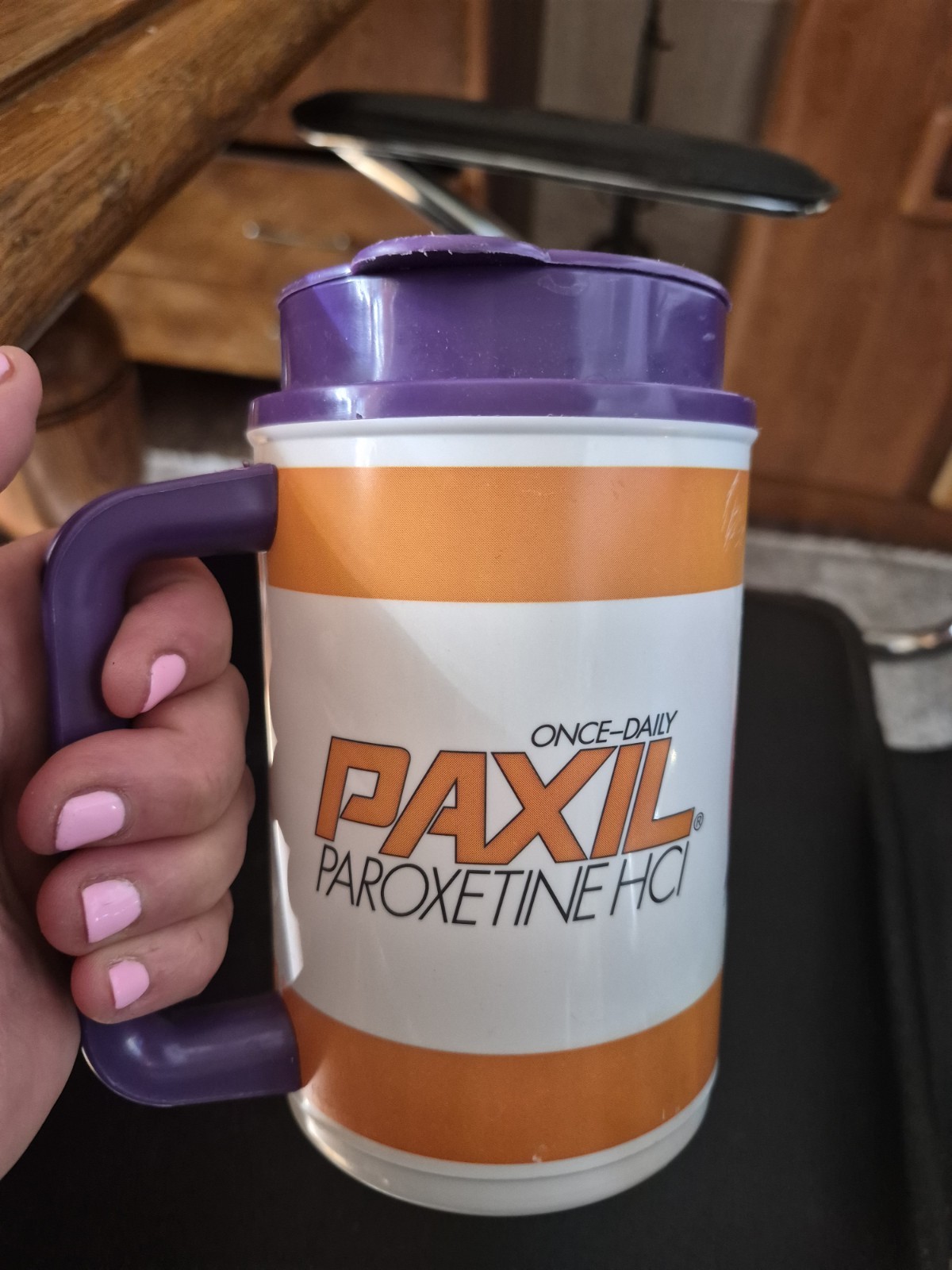 Vintage Paxil Anti Anxiety Medical 22oz Thermo Mug Cup insulated Pharma