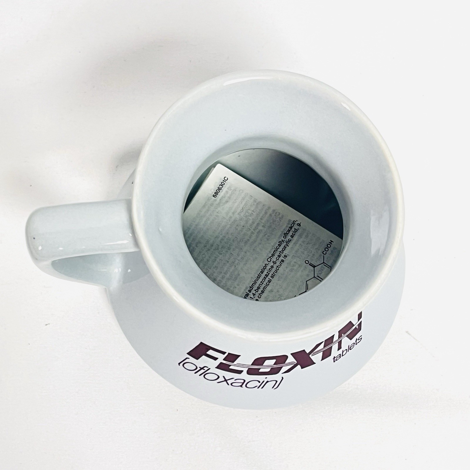 VTG FLOXIN Ofloxacin Pharmaceutical Advertising Ceramic Urinal Mug Medical Promo