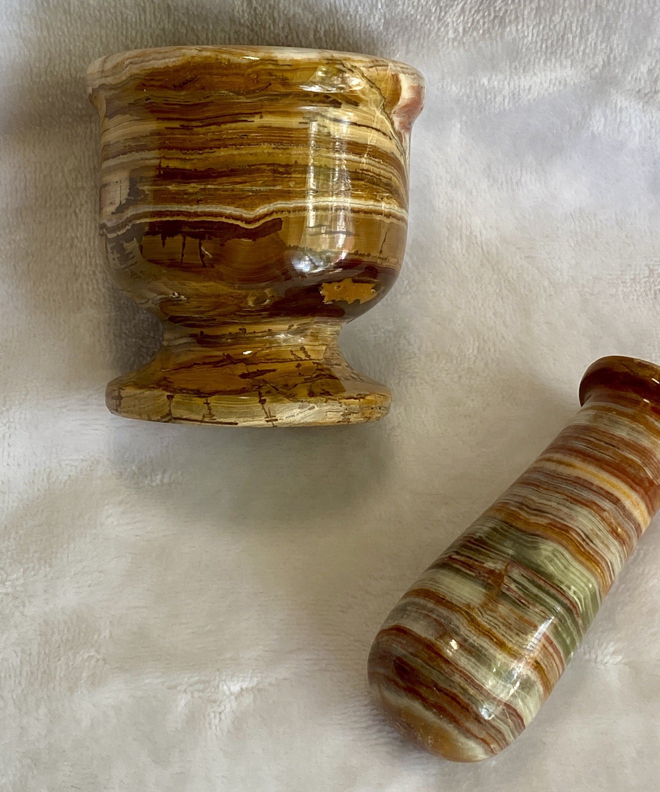 Vintage Fred Harvey Trading Co Onyx Mortar & Pestle Set – Original Tag