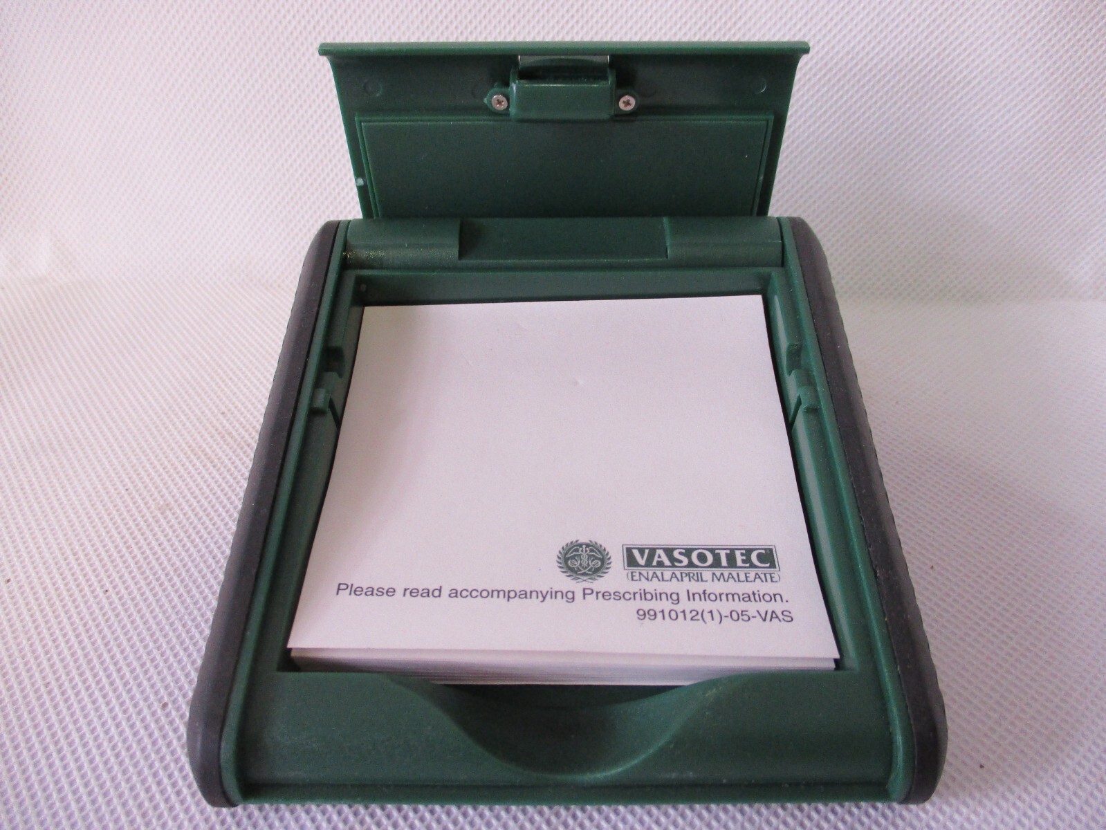 Vasotec Green Post-It Notepad Holder Pharmaceutical Drug Rep Promo Advertisement