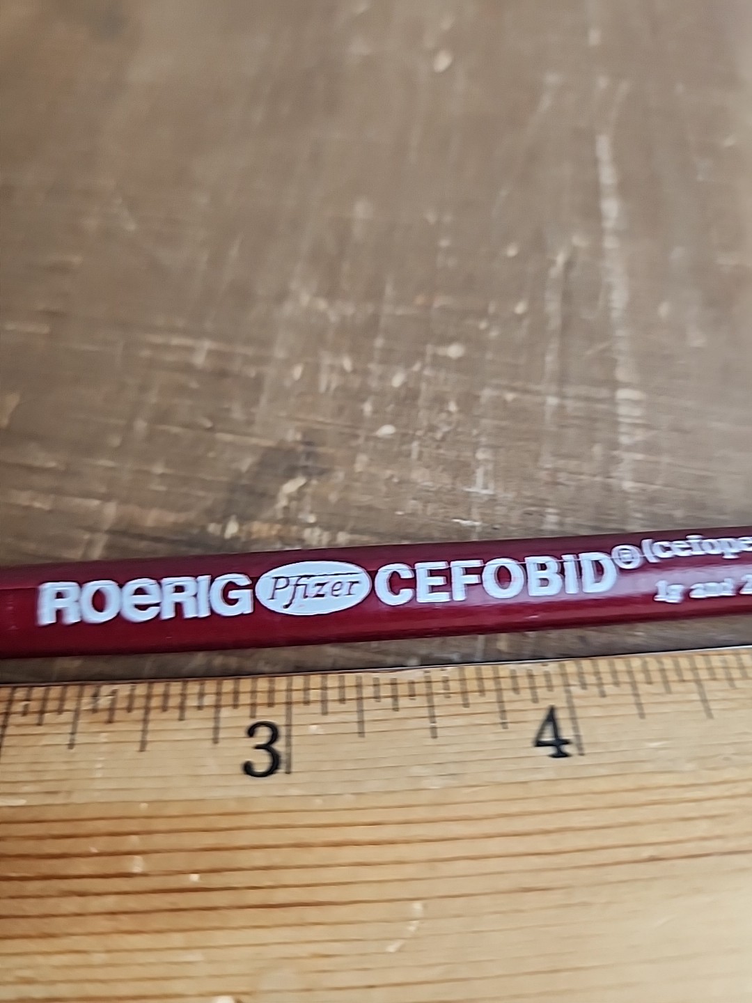 CEFOBID CEFOPERAZONE ROERIG PFIZER PHARMA VTG Advertising Paper Wrapped Pencil