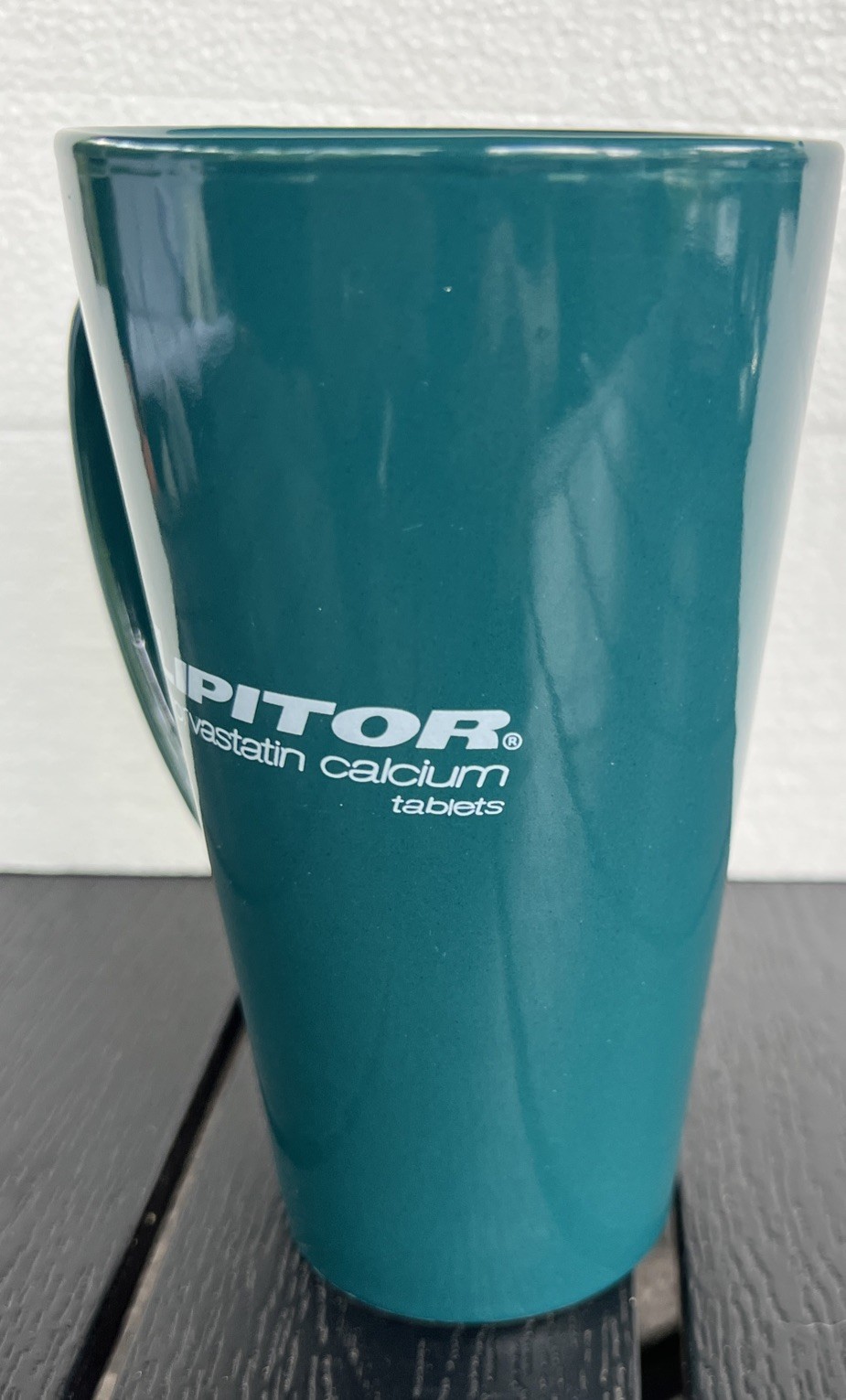 Tall Teal Lipitor Mug Cup Drug Rep Pharmaceutical Promo Medical Advertising 16oz