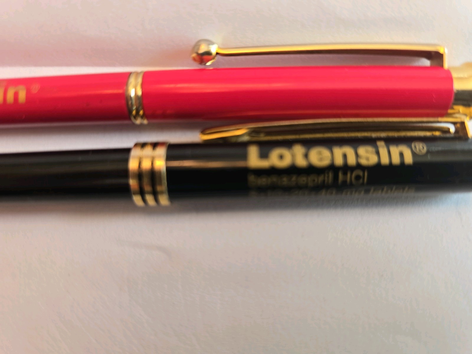 Lotensin Metal Pens x2 Pharmaceutical Drug Promo Medical Vintage Writes