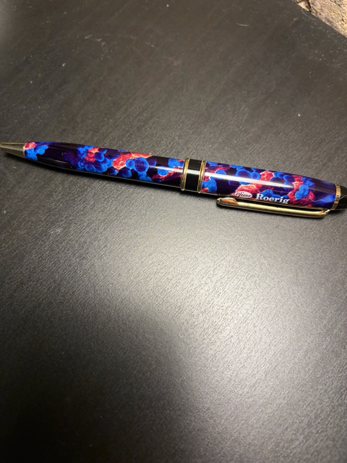 Floral Metal Diflucan Ink Pen Black Drug Rep Collector Medical Pfizer Works