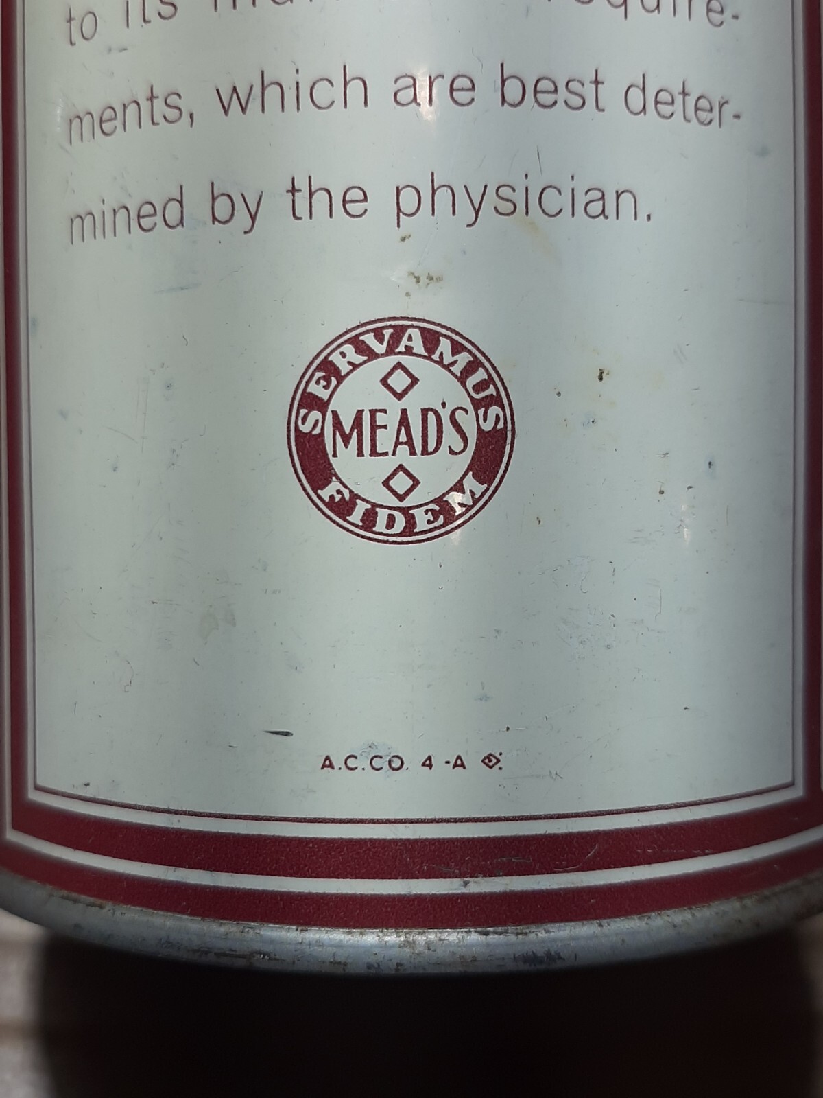 Mead’s Dextri-Maltose Advertising Tin Vtg Baby Formula 1lb. Infant Diet Pharmacy