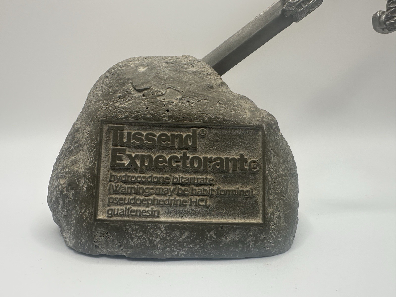 Vintage Tussend Expectorant Excalibur Advertising Sword Stone Pharmaceutical