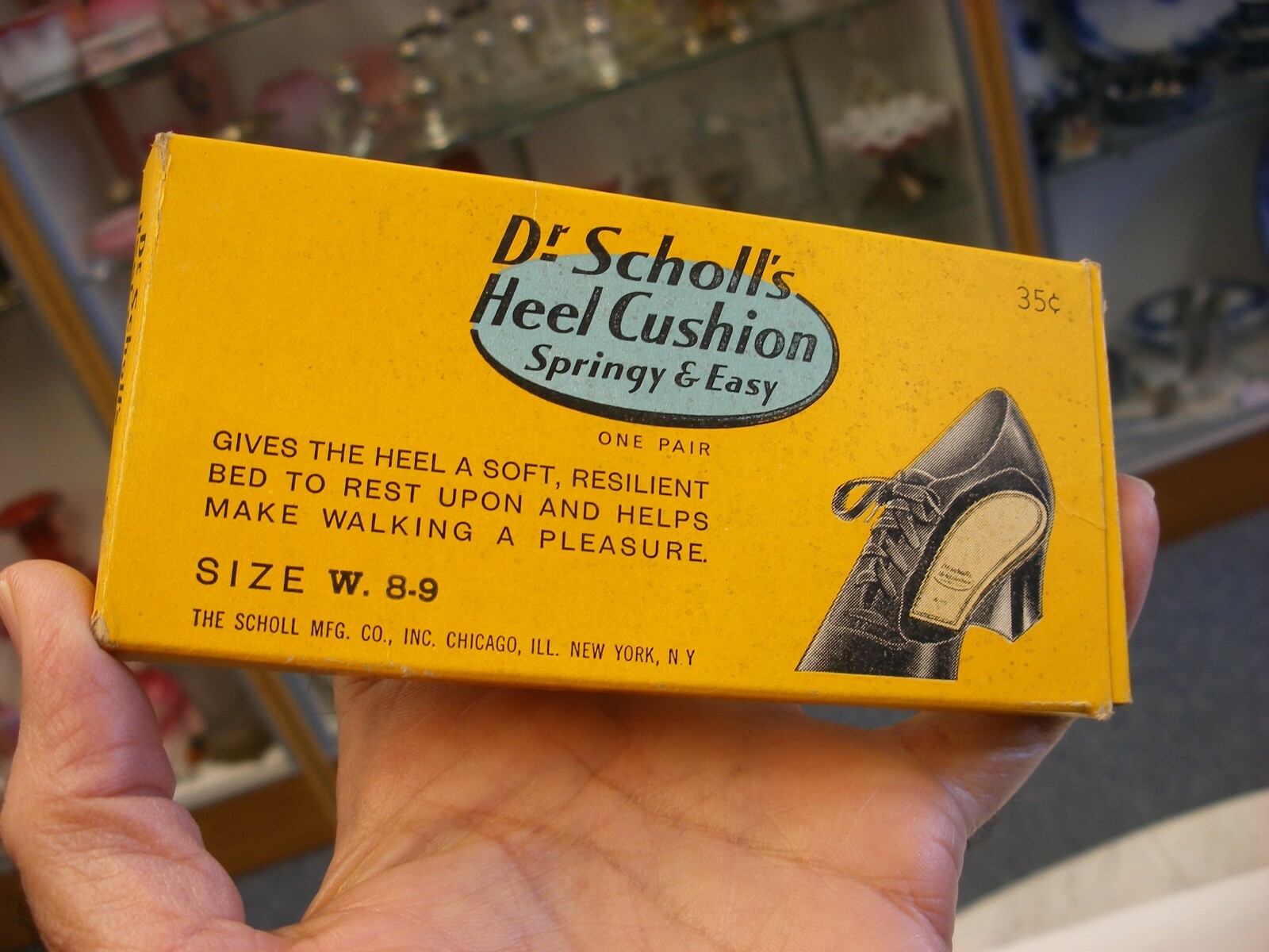 Antique Vtg Medical Dental Pharmacy – Dr. Scholl’s Heel Cushion – Empty Box