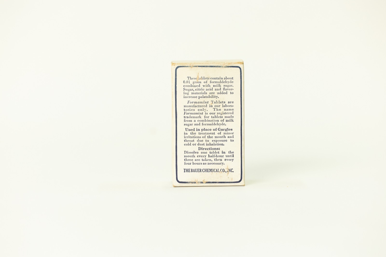 Vintage Formamint Tablets – Minor Throat Relief – Bauer Chemical Co., Early 1900